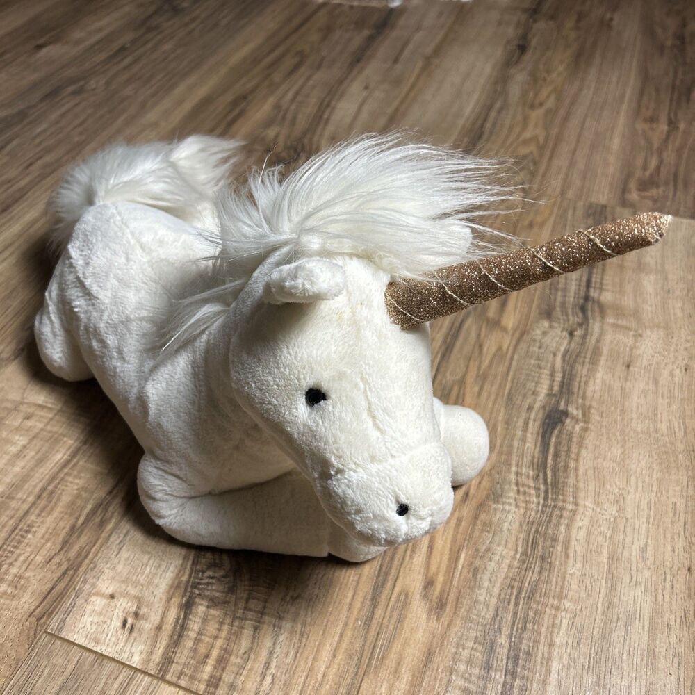 Jellycat London Luna Unicorn Plush Stuffed Animal White Sparkly Horn 18 Inch